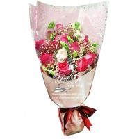 9 pink colour Roses pink Bouquet