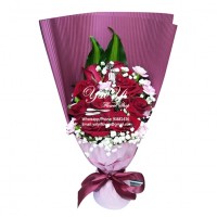 9 red colour Roses mix baby breath Bouquet