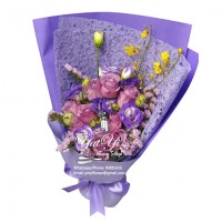 9 purple colour Roses Bouquet