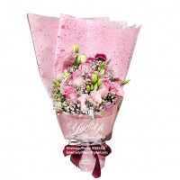 9 pink colour Roses Bouquet