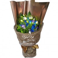 11 blue colour Roses Bouquet