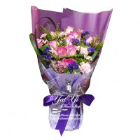 12 Pink colour Roses Bouquet