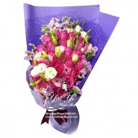 33 pink Colour Roses purple Bouquet