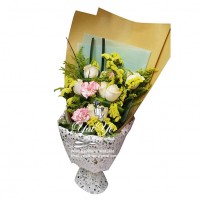 9 yellow Color Roses Bouquet 