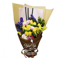 9 yellow colour Roses Bouquet