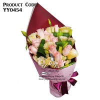 12 Pink Color Roses Bouquet